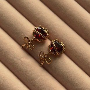 Сережки "Red Hearts" СЗ324 фото