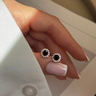 Сережки "Black Flower" СЗ103 фото